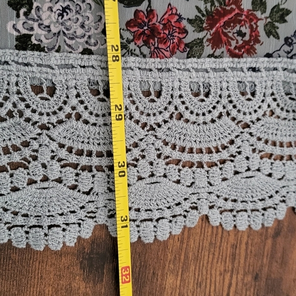 Mason & Belle Laria Crochet Trim Open Front Duster Top - Picture 9 of 11